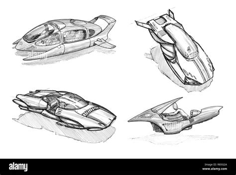 Futuristic car drawing hi-res stock photography and images - Alamy