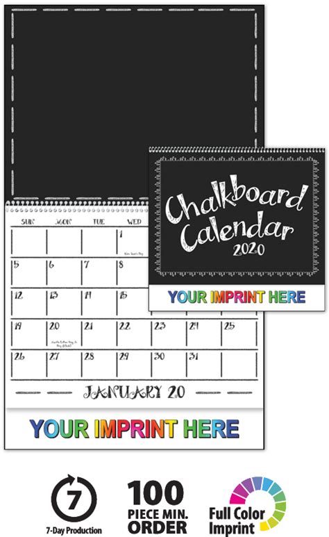 Chalkboard Calendar | ValueCalendars.com