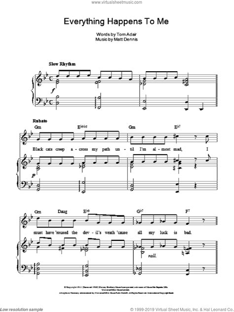 Everything Happens To Me Sheet Music For Voice Piano Or Guitar V