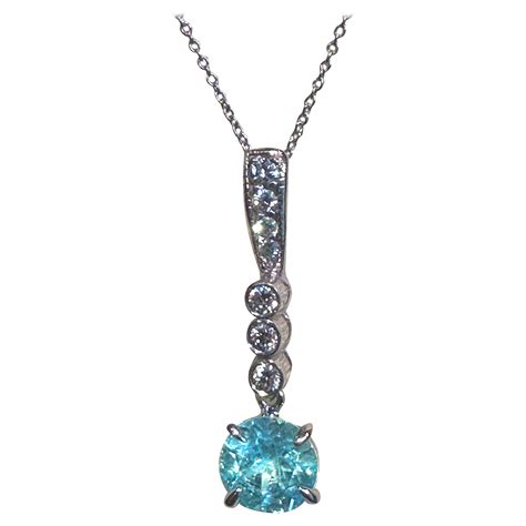 Art Deco Aquamarine Diamond Necklace At Stdibs