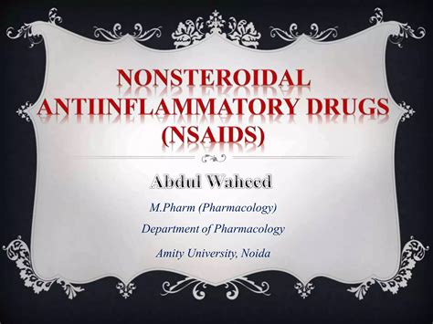 Nonsteroidal Anti Inflammatory Drug Nsaids Ppt