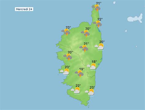 Météo pour ce mercredi 24 mai 2023 en Corse