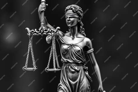 Premium Photo Statue Of Lady Justice Holding A Scale Of Justice In A