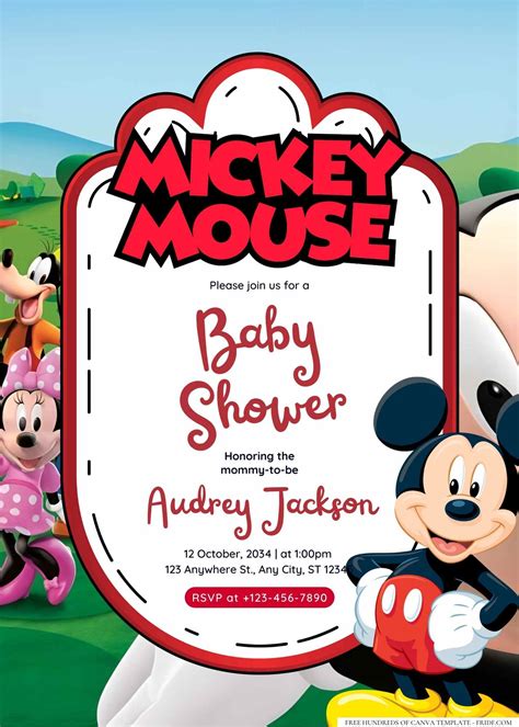 Download Mickey Mouse Baby Shower Invitation Templates - FRIDF