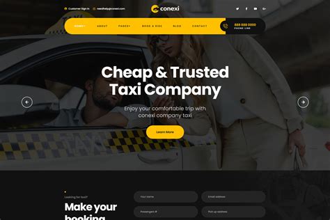 Conexi Online Taxi Booking Service Template Kit By Themesflat