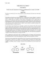 Laboratory Experiment Oxidation Of Alcohols In Organic Chemistry