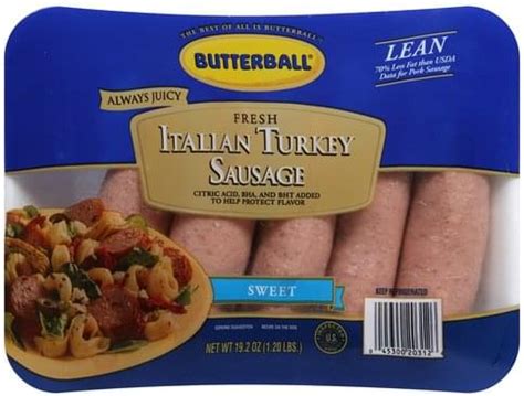 Butterball Sweet Italian Turkey Sausage 19 2 Oz Nutrition