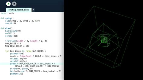 Nested Rotating Cubes With Processing And Python Youtube