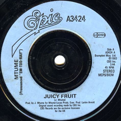 Mtume - Juicy Fruit (1983, Blue Injection Labels, Vinyl) | Discogs