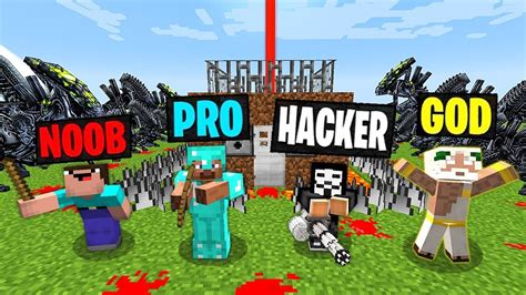 Minecraft Battle NOOB Vs PRO Vs HACKER Vs GOD ALIEN APOCALYPSE