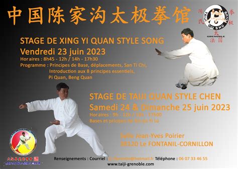 Stage de Taiji Quan Taichi Chuan style Chen à Grenoble avec Maître Wen