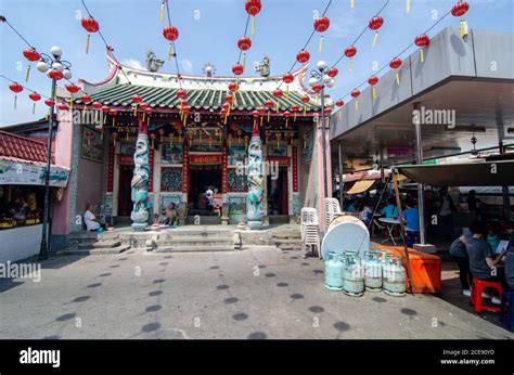 Bukit Mertajam Penang Malaysia Aug Red Lantern Decorated At