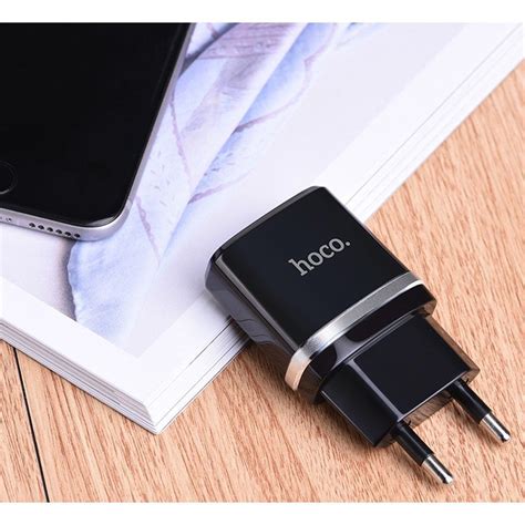 Incarcator Priza Retea Hoco C A Dual Usb Cablu Usb Tip C Negru