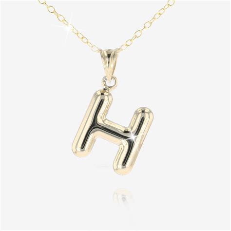 Ct Gold And Silver Bonded H Initial Necklace Warren James