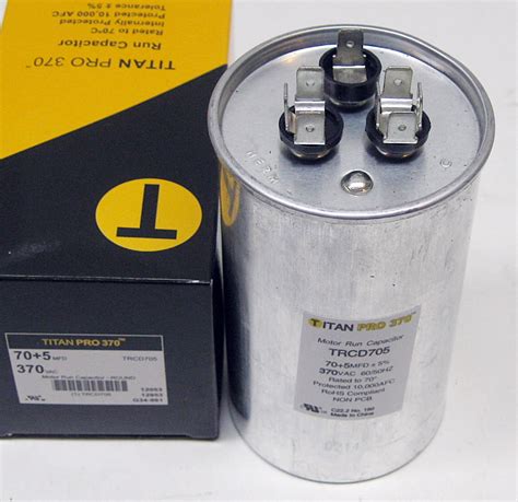 TitanPro TRCD705 HVAC Round Dual Motor Run Capacitor 70 5 MFD UF 370