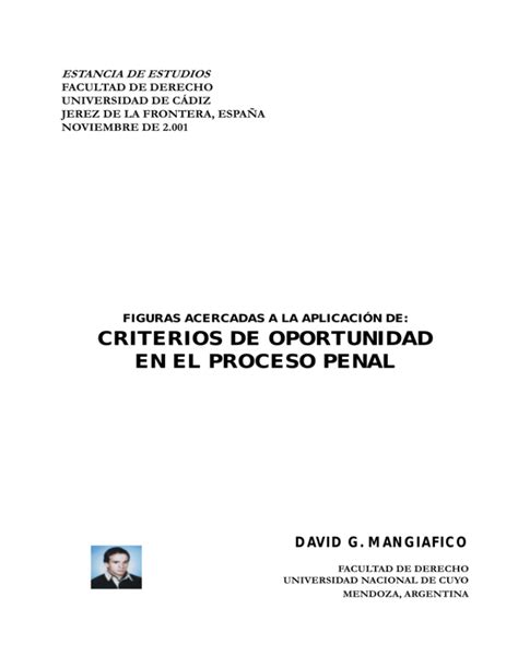 CRITERIOS DE OPORTUNIDAD EN EL PROCESO PENAL