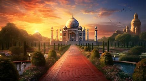 Premium Photo | Taj Mahal palace in India on sunrise