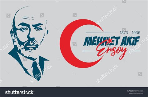 Mehmet Akif Ersoy Turkish Poet Author Stock Vector Royalty Free