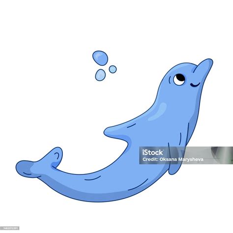 ilustrasi vektor kartun dolphin penghuni laut lumbalumba terisolasi