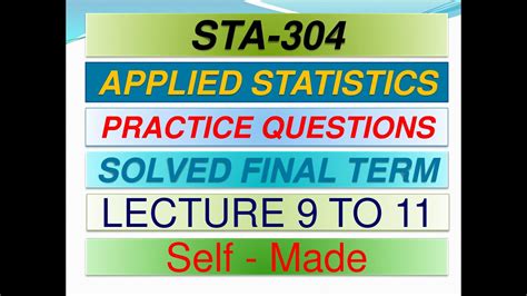 Sta Final Term Practice Question Solution Lecture To Youtube