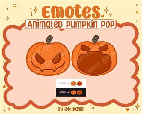 Animated Pumpkin Pop Emote Pumpkin Emote Halloween Emote Etsy