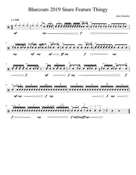 Bluecoats 2019 Snare Feature Thingy Sheet Music For Snare Drum Drum Corps Modern