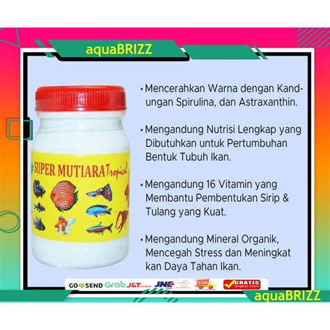 Jual Mutiara Tropical Gr Makanan Pakan Ikan Pelet Ikan Cupang Kecil