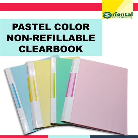 Pastel Color Non Refillable Clear Book In A4 Size 20 Pages Clear Sheet