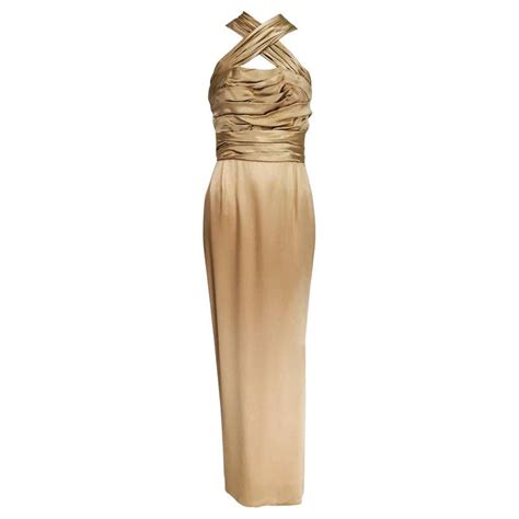 Ralph Lauren Bias Cut Gold Silk Satin Long Slip Dress At 1stdibs Gold