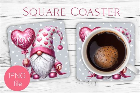 Gnome Square Coaster Mug Stand Valentine Cup