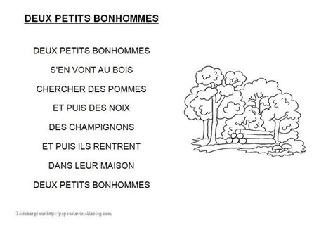 Ecrire Quelques Mots De La Comptine Deux Petits Bonhommes Comptines