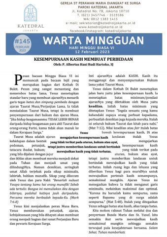 20230212 Warta Mingguan Paroki Katedral 145 Pastorank7b Flip PDF