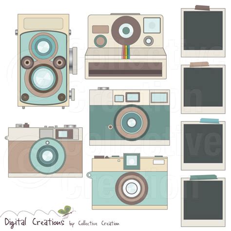 Retro Camera Digital Clip Art Clipart Set 2 Personal and Commercial Use ...