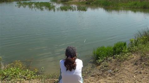 Girl Fishing On Lake Woman Relaxing Stock Footage Video (100% Royalty-free) 4005961 | Shutterstock