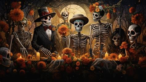 Remembrance and Respect Day of the Dead Traditions | Premium AI ...