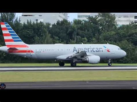 American Airlines Airbus A320 214 N105UW Puerto Rico TJSJ SJU Take Off