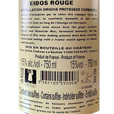 Ch Teau La Bastide Eidos Vin Rouge Corbi Res