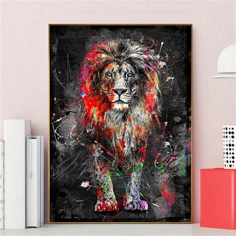 5d Diamond Painting Colorful Lion Diy Diamond Embroidery Animal