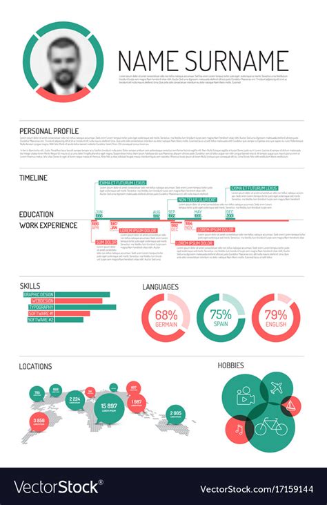 Original Minimalist Cv Resume Template Royalty Free Vector