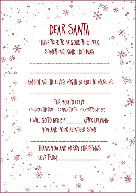 Christmas Letter From Santa Template Word Template Resume