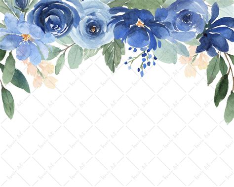 Blue Flower Border Png