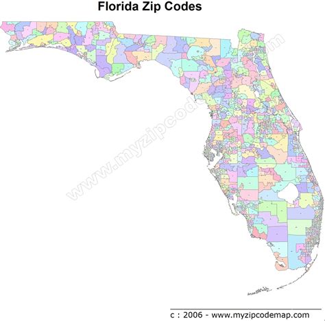 Printable Florida Zip Code Map