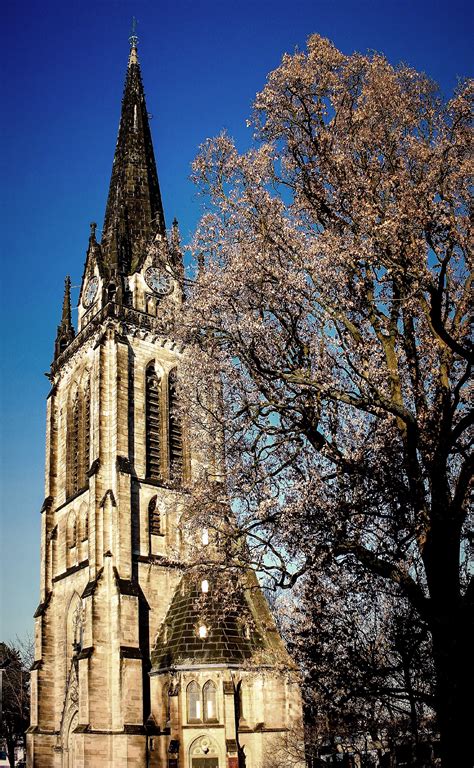 Free Images Tree Sky Flower Building Old Tower Blue Church