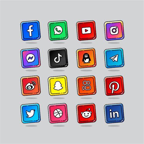 social medios de comunicación moderno logo icono conjunto 20338594