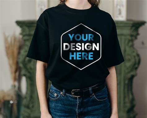 Maqueta De Camiseta Negra De Mujer Archivo Psd Premium