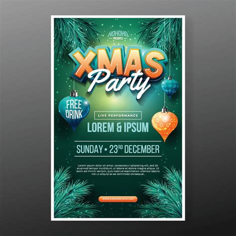 Christmas Party Poster Template 14356868 Vector Art at Vecteezy