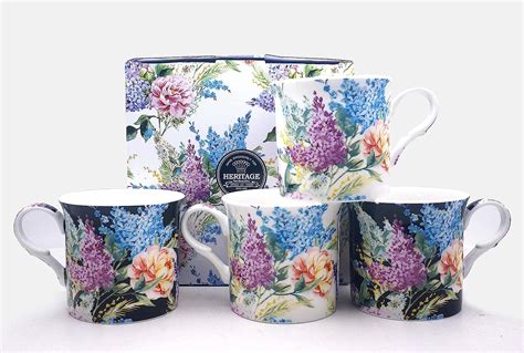 Set Of Ambrosia Fine Bone China Mugs Gift Boxed Free Uk Delivery