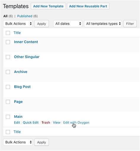 Shortcode for displaying Oxygen templates and reusable parts