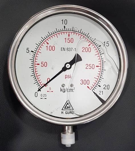 6 Inch 150 Mm Glycerin Filled Pressure Gauge 0 To 25 Bar 0 To 400