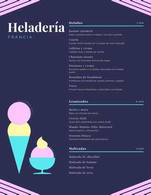 Plantillas De Cartas De Helados Gratis Para Editar Canva